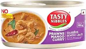 TASTY NIBBLES PRAWN MANGO CURRY CAN 185G